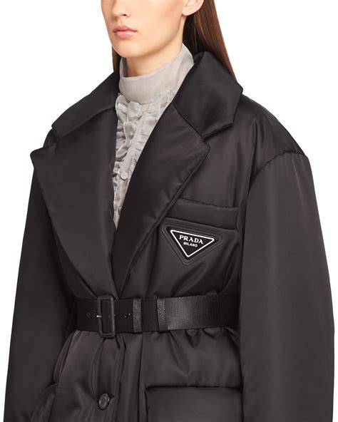 prada cream puffer jacket|Prada re nylon puffer jacket.